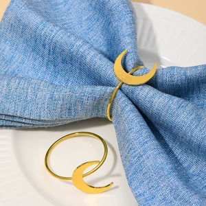 <b>Moon</b> Shape Arabic Calligraphy Napkin <b>Ring</b> For Islamic Table Decor Eid Hosting Enhance Festive Table Styling With Cultural Design - Product Image 3