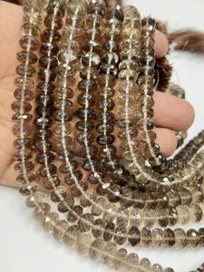 ลูกปัดพลอยควอตซ์สโมคกี้ธรรมชาติเกรด AAA ทรงเหลี่ยมขนาด 8 มม. ความยาว 8 นิ้ว - Product Image 3