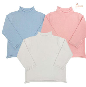 Cardigan Enfant Personnalisé en Coton Doux 100% Tricoté à la Main 9GG avec Manches Bouffantes Imprimé Animal Couleur Unie Mignon Bébé Automne Vente en Gros - Product Image 1