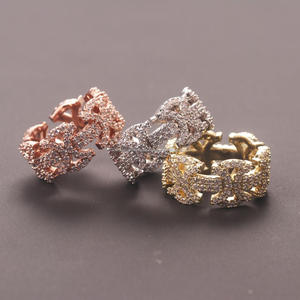 Anillo de cadena entrelazada de plata de ley 925 con diamantes de moissanita al por mayor para minoristas de joyería de lujo - Product Image 1