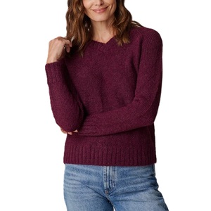 Women's V-Neck Wool <b>Pullover</b> <b>Sweater</b> Full Sleeve Solid Color Casual Winter Knitted <b>sweater</b> Anti-Pilling Regular Fit - Product Image 4