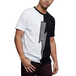 Camiseta de hombre 100% algodón, transpirable, de corte holgado, con pedrería, logotipo personalizado impreso, venta al por mayor. - Product Image 4