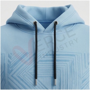 Conjunto Deportivo con Capucha Azul Claro para Hombre, Manga Larga, Estampado Geométrico, Corte Regular Informal, Ropa de Otoño Transpirable con Bolsillos Laterales - Product Image 4