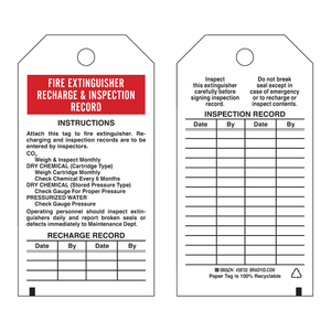 Étiquettes de suivi et d'inspection pour extincteurs flexibles Brady pour la maintenance de la sécurité - Product Image 2