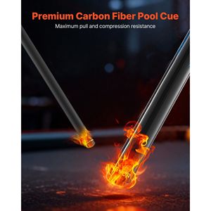 Stecca da Biliardo in Fibra di Carbonio da 58 Pollici, 19,5 oz, con Punta in Acero per Salto e Rottura, con Puntali da 19,5 oz per Snooker e Biliardo - Product Image 2