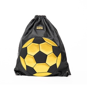 Gold foil soccer printing <b>drawstring</b> bag - Product Image 1