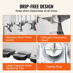 Dispenser di Bevande Commerciale in Acciaio Inox a 3 Serbatoi, 512W, 18L/19QT per Serbatoio, Macchina per Succhi/Tè per Uso in Cucina - Product Image 5