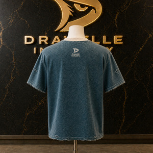 Y2K Pixel <b>Flame</b> High Street T-<b>Shirt</b> Deep Teal Acid Wash Oversized Silk Screen Printed Streetwear with Distressed Vintage Cotton - Product Image 2