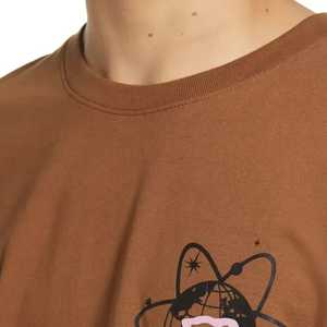 T-shirt à manches courtes marron pour homme avec imprimé de dessin animé de crème glacée, coupe classique, col rond, style décontracté, fabrication directe du Pakistan. - Product Image 3