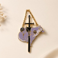 Maßgefertigte Goldton-Emaille-Kettenbrosche, Fantasievolle Himmlische Strass-Anstecknadel, Dekorativer Kragenschmuck, Großhandel OEM