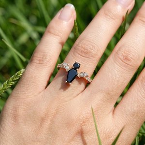 Anillo Ajustable de Plata de Ley 925 con Diamante Cultivado en Laboratorio, Joyería Elegante con Incrustaciones de Piedras Brillantes - Product Image 4