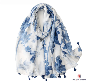 Luxury Printed Long <b>Scarf</b> Soft Fabric Head <b>Scarf</b> White Label Low MOQ Custom Branding OEM ODM Textile Manufacturer Bali Custom - Product Image 2