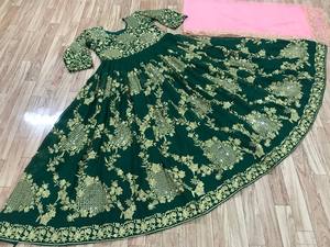 Robe de soirée longue élégante pour femmes, style Anarkali, robe de mariage indienne et pakistanaise, robe à manches longues. - Product Image 5