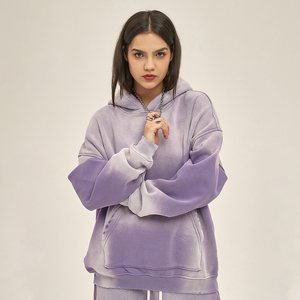 <b>Top</b> Quality Custom <b>Cropped</b> Pullover Acid Washed plain Tracksuit Women's Clothing Hoodie and Sweatpants Women Sweat suit <b>Set</b> - Product Image 4