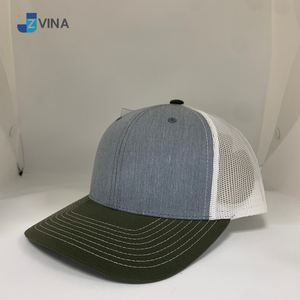 Gorra Trucker de Lona con Malla Blanca, Visera Verde, Gris Claro, con Logotipo Personalizado, de Alta Calidad, 6 Paneles, Ajustable, Unisex, Informal - Product Image 2