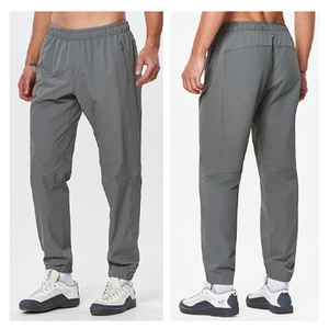 Durable Stretch Fabric Quick Dry Sweat Absorption Training Wear Jogger Pants Mid Waist Daily Wear Zip Pocket <b>Trouser</b> Gym Clothes - Product Image 5