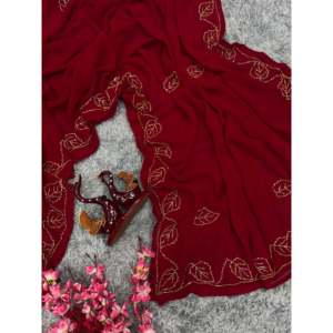 Designer Ethnic <b>Bandana</b> Saree Beautiful Katdana Handwork for Party Wear - Product Image 2