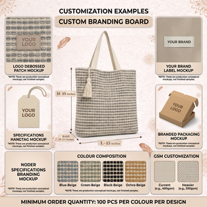 Bolsa de Mano de Lona de Algodón para Mujer, 250 GSM, Impresión Digital, Detalle de Borlas, Logotipo Personalizado, Etiqueta Privada, Venta al Por Mayor - Product Image 5