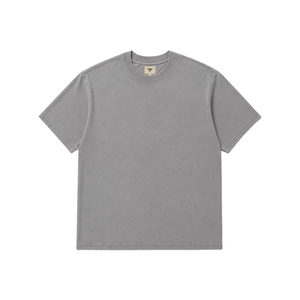 เสื้อยืดโอเวอร์ไซส์ผู้ชาย คอกลม แขนสั้น สีเทาเรียบ สไตล์สตรีทแวร์ ขายส่ง เสื้อผ้าลำลองใส่ได้ทุกวัน - Product Image 4