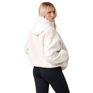 Veste Sherpa neutre pour femme, entièrement zippée, à capuche, en polaire douce et moelleuse, manteau d'hiver confortable, décontracté et tendance, pour superposer - Product Image 2