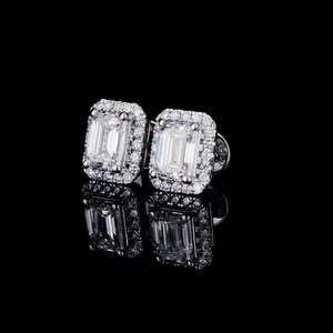 Pendientes de Diamantes con Certificado GIA, Corte Esmeralda de 1.00 Ct, Color H, VVS2, Oro de 14K, Regalo de Lujo para Compromiso y Boda, para Hombres y Mujeres - Product Image 3