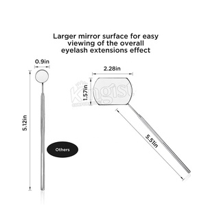 Custom Private Label Square Stainless Steel Eyelash Extension <b>Mirror</b> Individual Packaged False Eyelash Makeup Tool Tweezers - Product Image 2