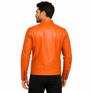 Veste en cuir pour homme de qualité supérieure, au design épuré, au toucher lisse, à la construction durable et au style intemporel pour un look sûr de soi au quotidien. - Product Image 3