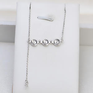 ชุดสร้อยคอไข่มุก DIY เงินแท้ S925 พร้อมจี้ไข่มุก 8-9 มม. พร้อมสร้อยคอแบบคลาวิเคิล 1601 และอุปกรณ์ฐานเปล่าสำหรับใส่ไข่มุก 1601 - Product Image 2