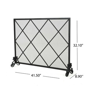Protector de Chimenea Metálico con Diseño de Rejilla de Diamantes, Malla Resistente, Protector de Chispas Independiente, Resistente al Calor - Product Image 5