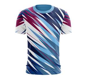 T-shirt à manches courtes pour homme, col rond, motif géométrique, dégradé de couleurs, impression par sublimation, séchage rapide, coupe classique, 100% polyester - Product Image 6