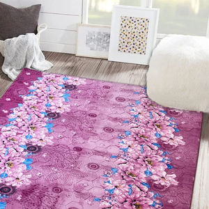 Tapis en mousse haute densité Shufu, design moderne abstrait, doux et confortable, motif gaufré, points en caoutchouc naturel, antidérapant, anti-allergie - Product Image 2