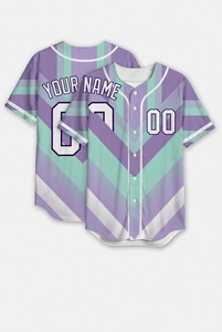 Maillot de baseball personnalisé rouge et noir à chevrons pour homme, uniforme d'équipe boutonné, sublimation, tissu respirant, chemise de sport athlétique - Product Image 2