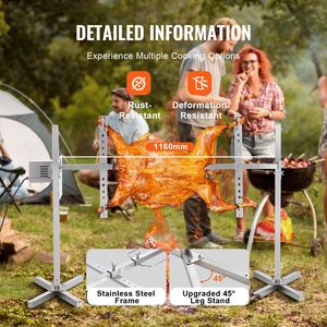 Kit Girarrosto Elettrico per Barbecue da 46 Pollici, Capacità 90 Libbre, Motore 42W, Supporto Regolabile in Altezza, Girarrosto Universale Automatico - Product Image 5