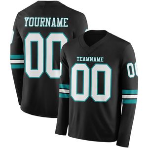 Maillot de football américain respirant à manches longues personnalisé avec logo frontal, nom d'équipe personnalisé, couleur - Spandex/Polyester, toutes saisons - Product Image 2
