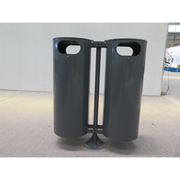 Contenedor de Basura Comercial para Exteriores con Cerradura y Cubeta Interior, Acero Galvanizado, Resistente a la Intemperie