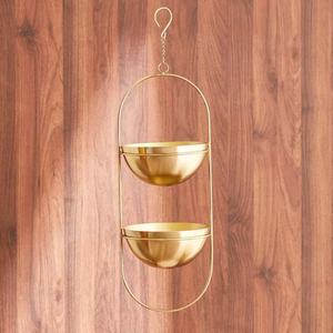 Macetero colgante metálico de doble cuenco, soporte de hierro para macetas, decoración de pared y techo para jardín, interior, exterior, balcón, patio, hogar, boda, arte. - Product Image 6
