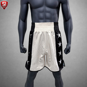 Shorts de boxe MMA élégants avec taille élastique et tissu satiné, ajustement confortable pour les combattants, séances d'entraînement, performances sur le ring - Product Image 1