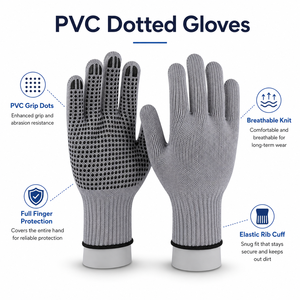 Gants de travail à points protecteurs offrant une couverture durable des mains, une meilleure adhérence de la paume et un mouvement confortable pour les tâches industrielles - Product Image 6
