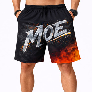 Shorts d'été pour hommes, streetwear, avec logo sublimé, respirants, avec cordon de serrage, fabrication OEM personnalisée - Product Image 1