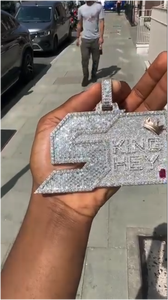 Pendentif personnalisé en argent S925, serti de moissanite et de diamants VVS, style HipHop, avec lettres mosaïques, testé au diamant, bijoux GRA - Product Image 3