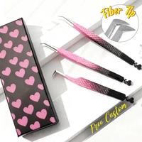 Pinzas Quirúrgicas Morje de Alta Calidad, Personalizables y Gratuitas, de Acero Inoxidable con Punta Dentada de Precisión para Extensión de Pestañas Postizas, Color Negro