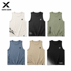 เสื้อกล้ามผู้ชาย X Sports City ลายกราฟิกและสตรีทแวร์หลากสี คอกลม แขนกุด ผ้าฝ้าย 100% ดีไซน์ทันสมัย รับผลิตแบบ OEM/ODM - Product Image 1