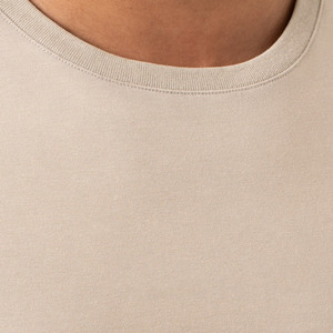 T-shirt à manches courtes pour homme, gris, col rond, 100% coton jersey, coupe classique, avec impression de lettres, style décontracté - Product Image 6