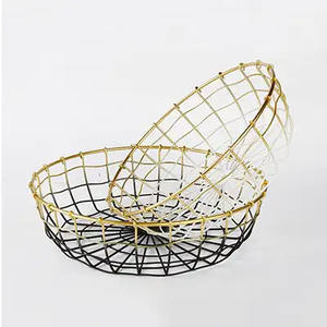 Panier de rangement élégant et moderne en fil métallique or rose, corbeille à déchets en fer pour la cuisine, la salle de bain et le bureau - Product Image 4