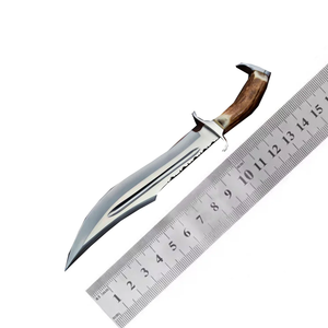 Cuchillo Bowie LEGACY BLADES, Hecho a Mano, de Acero con Alto Contenido de Carbono, para Camping, con Punta Caída, Mango de Madera, Hoja Fija, Estilo Industrial - Product Image 1