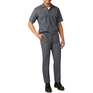 Unisex Workwear Set Solid Color Short Sleeve Shirt <b>Pants</b> Viscose/Polyester Breathable Eco-Friendly Quick Dry Plus Size Casual - Product Image 1