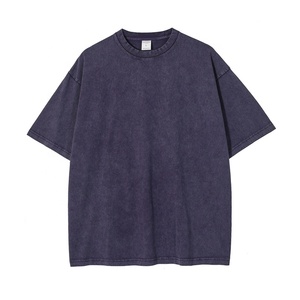 T-shirt Homme Hip Hop Vintage Délavé à l'Acide Grande Taille 100% Coton Écologique Respirant à Manches Courtes – Vente en Gros - Product Image 1
