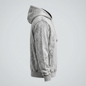 Vente en gros – Nouveauté : Sweat à capuche uni pour homme, qualité supérieure, délavé à l'acide, idéal pour l'hiver, best-seller, 80 % polyester, 20 % coton polaire - Product Image 4