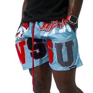 Shorts en denim double 100% coton de haute qualité, lavés à l'acide, respirants, en toile, motif uni, tissu peigné de style urbain, bouton - Product Image 1