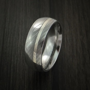 Bague en acier Damas haut de gamme pour homme, motif unique, fabrication artisanale, fournisseur de bijoux OEM ODM - Product Image 5